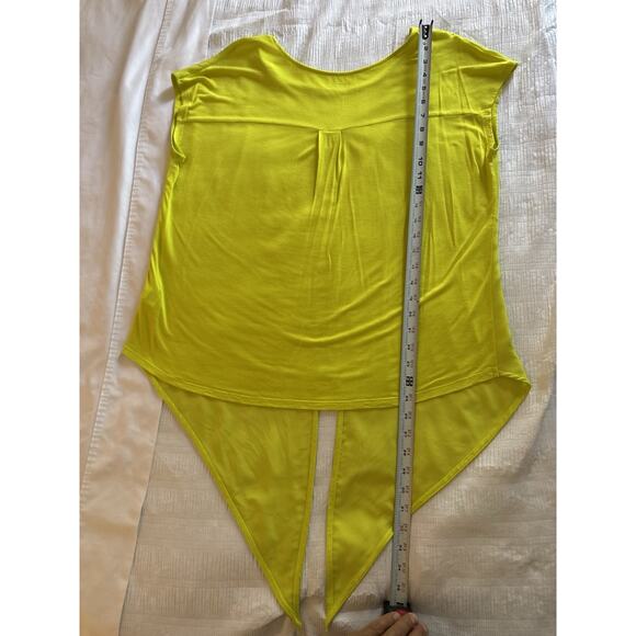 Apt. 9 Tie Front Shirt Top Lime Green Short Sleeve Women's Large Summer Flirty - Picture 4 of 6